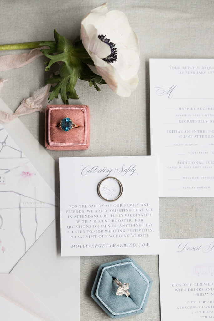 washington dc semi-custom wedding stationery details