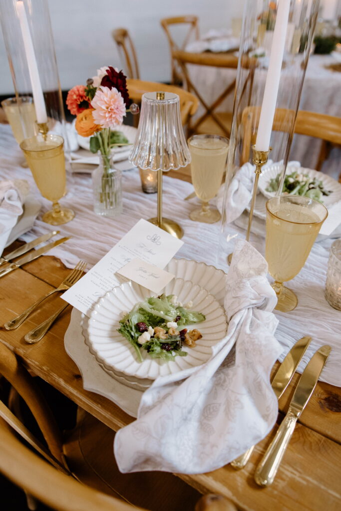 Custom wedding menus for Meadows at Mossy Oak reception