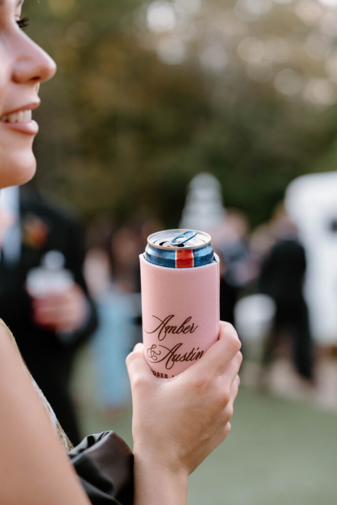 Personalized wedding cups and koozies for North Georgia wedding