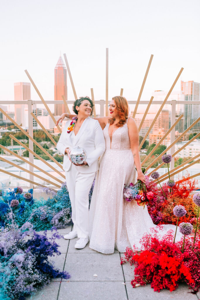 colorful ceremony at Ventanas for Julie and Brittany
