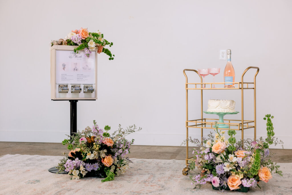 vintage vending machine at north georgia wedding reception
